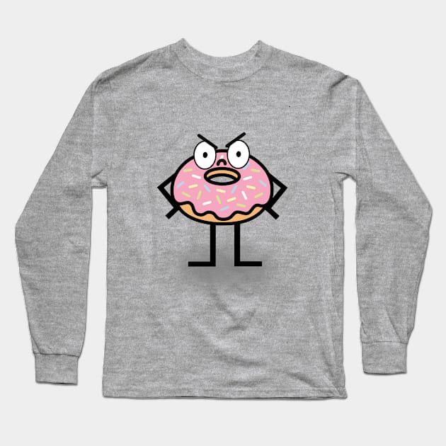 Disgruntled Donut Long Sleeve T-Shirt by MidniteSnackTees